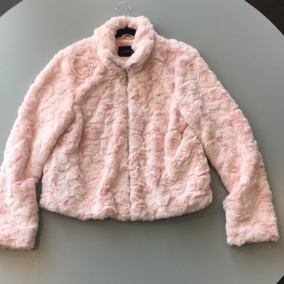 MOVING SALE! Mustard Seed Faux Fur Pink Jacket - Picture 7 of 11